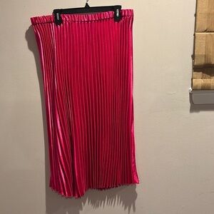 Anne Klein Pink Midi Pencil Skirt with Pleats